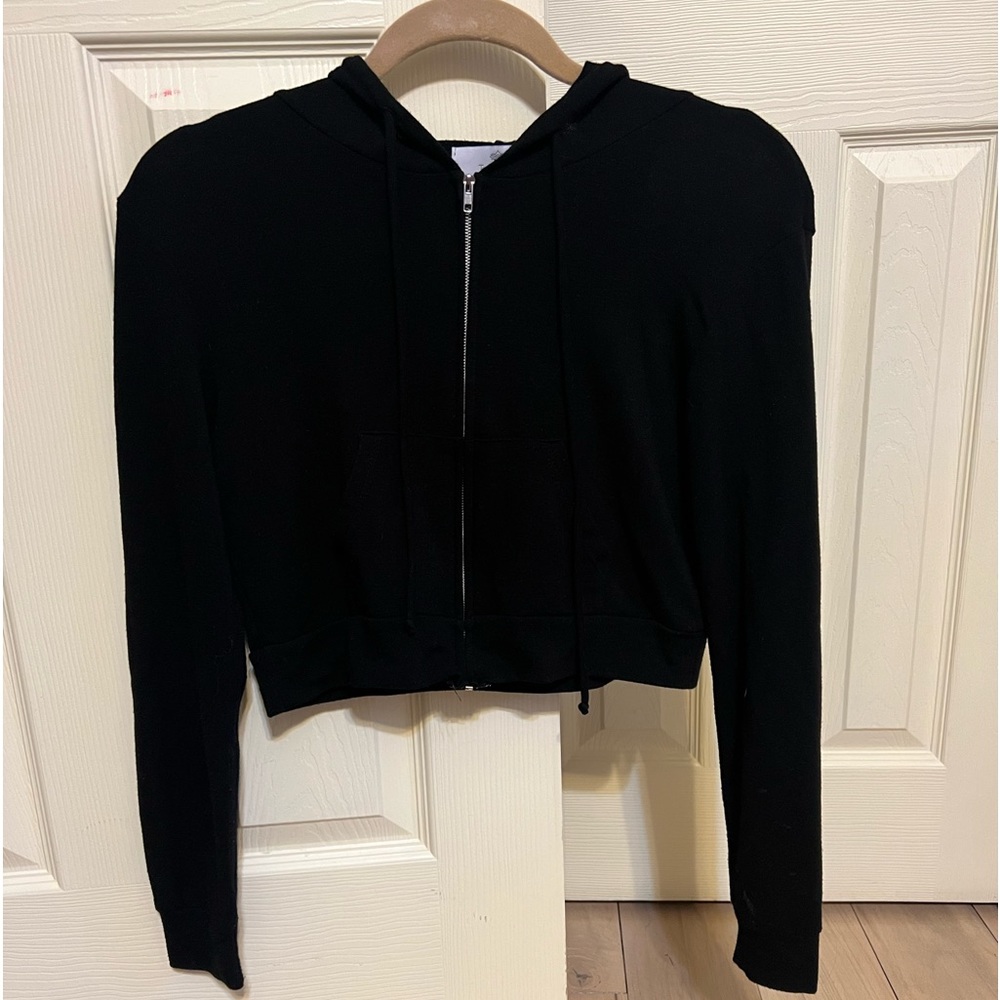 black cropped hoodie